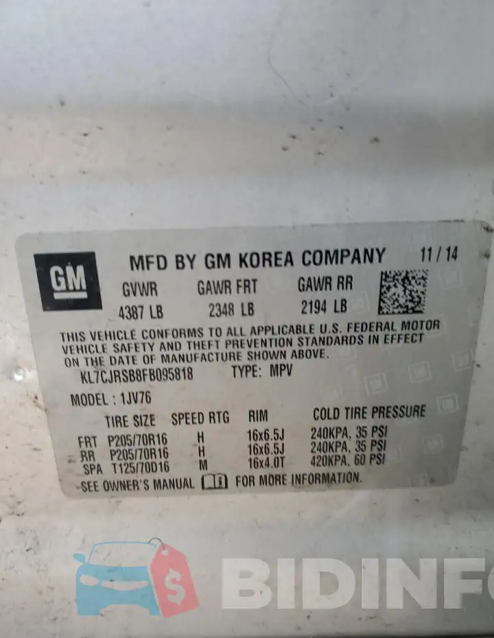 KL7CJRSB8FB095818 Photo# 13