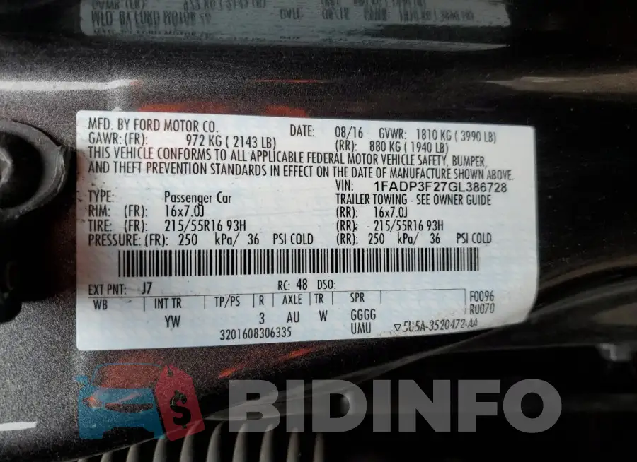 1FADP3F27GL386728 Photo# 12
