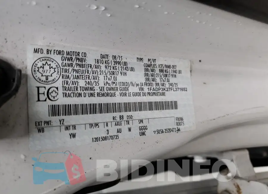 1FADP3K27FL371652 Photo# 13