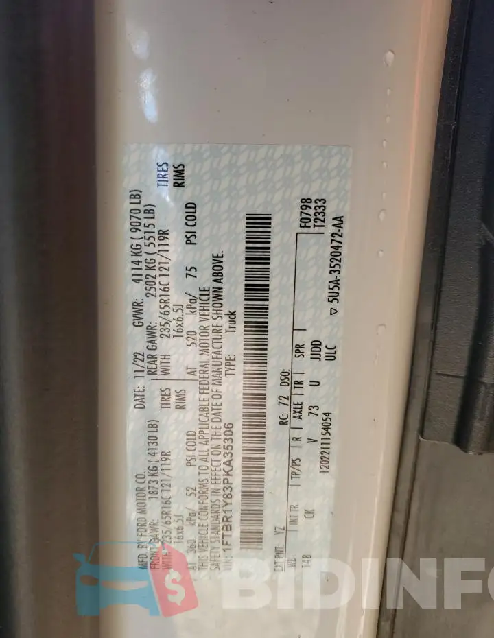 1FTBR1Y83PKA35306 Photo# 12