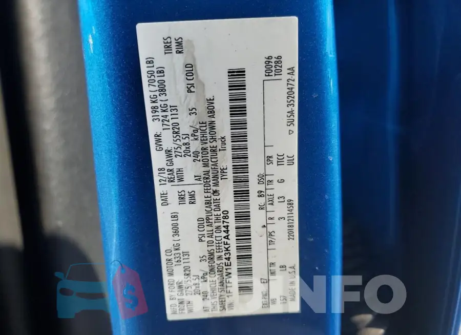 1FTFW1E43KFA44780 Photo# 12