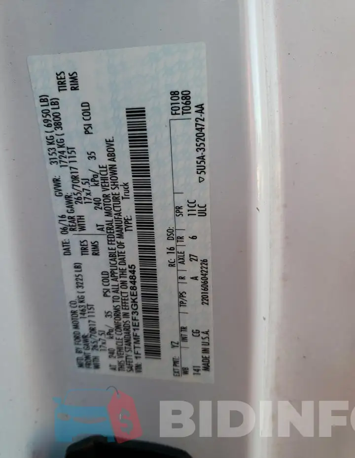 1FTMF1EF3GKE84845 Photo# 12