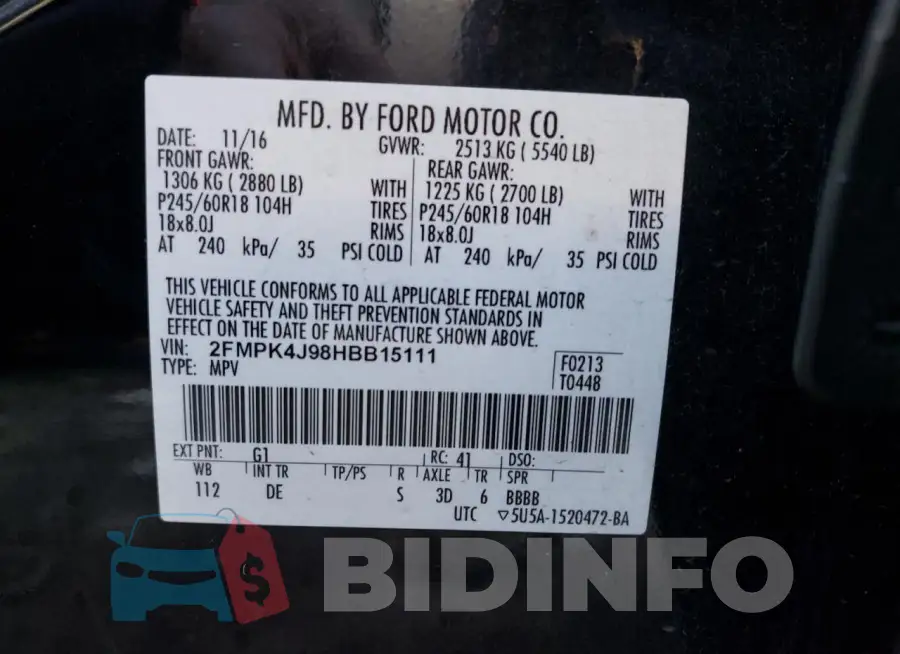 2FMPK4J98HBB15111 Photo# 14