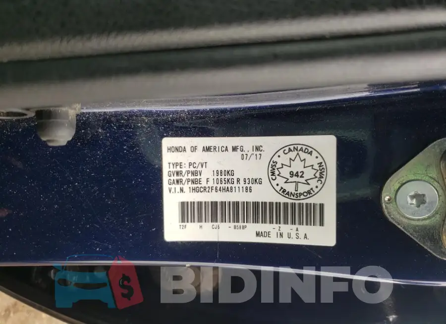 1HGCR2F64HA811186 Photo# 12