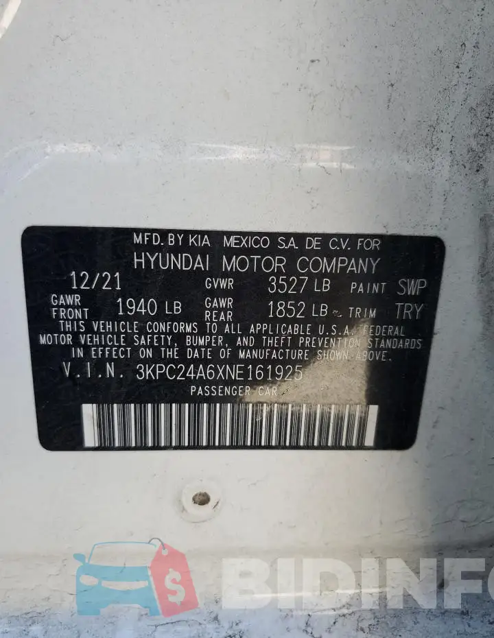 3KPC24A6XNE161925 Photo# 12