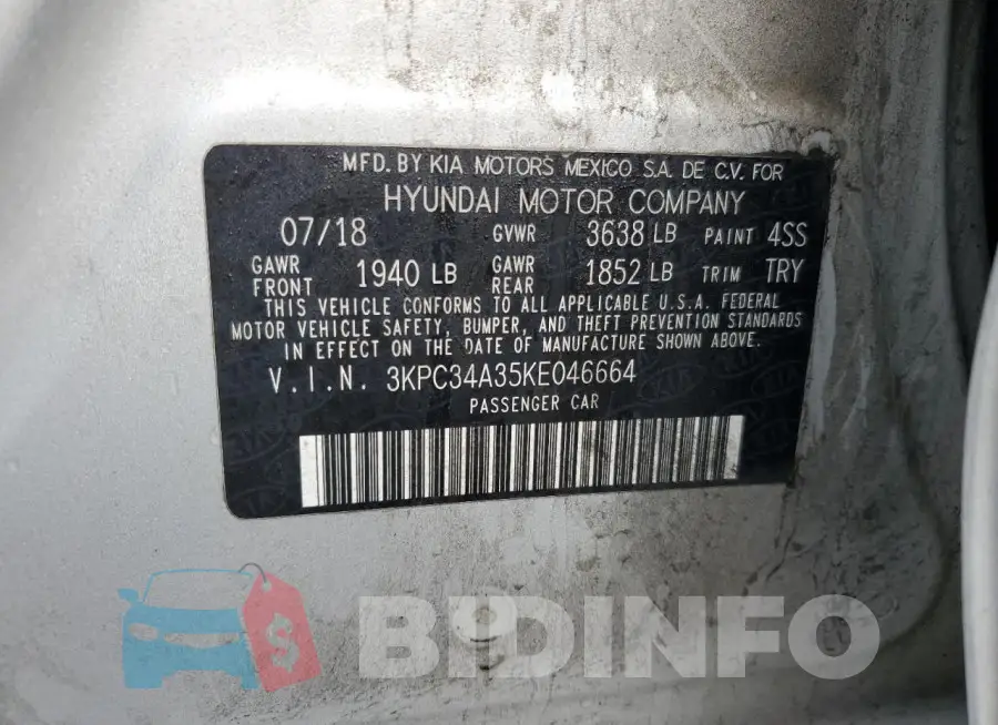 3KPC34A35KE046664 Photo# 13