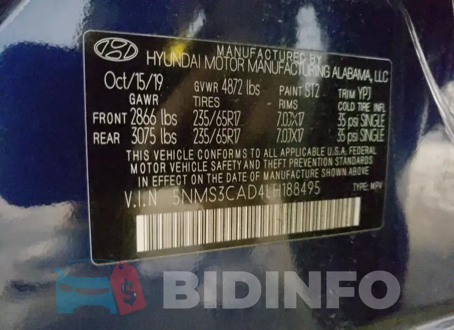 5NMS3CAD4LH188495 Photo# 13