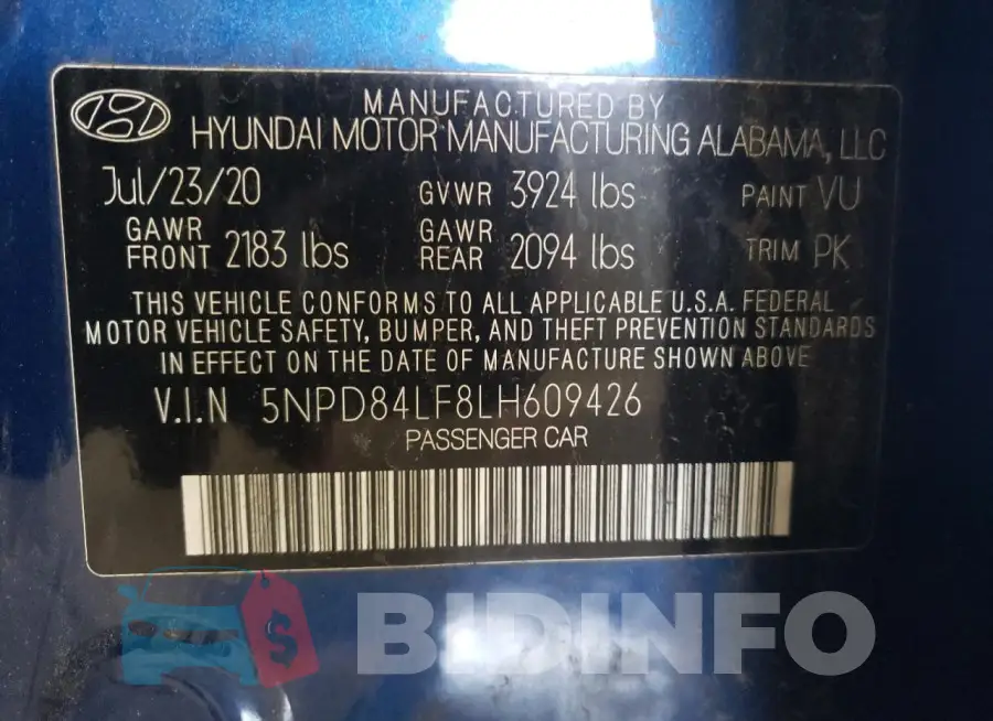 5NPD84LF8LH609426 Photo# 12