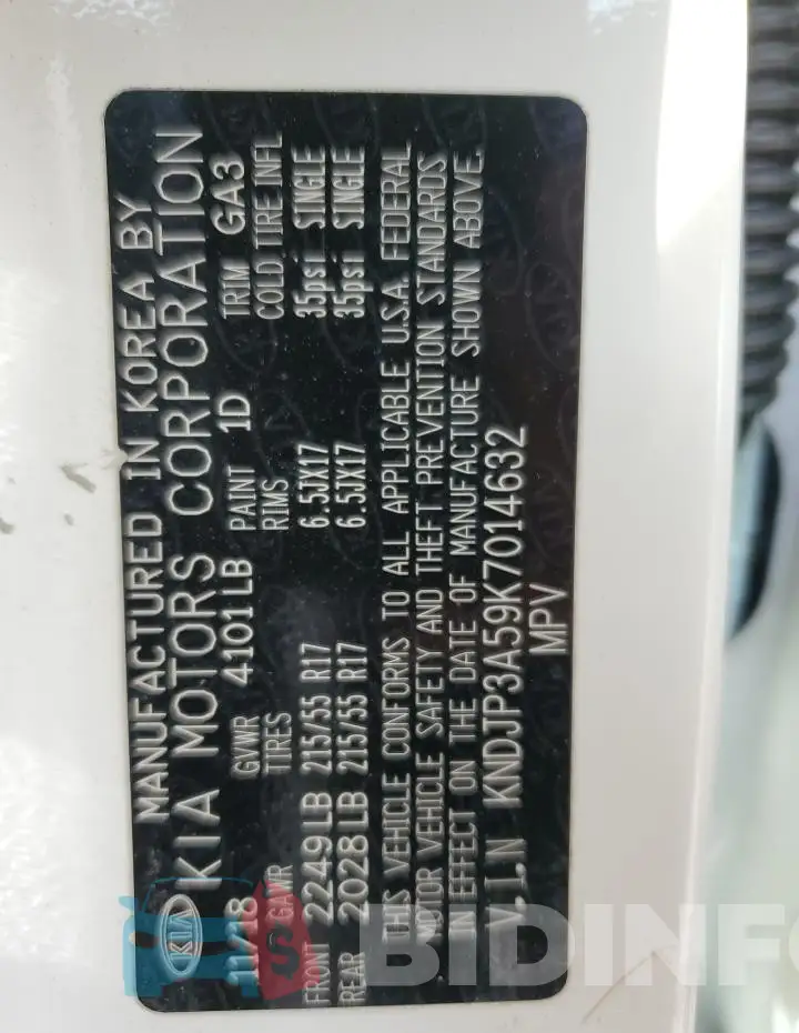 KNDJP3A59K7014632 Photo# 13