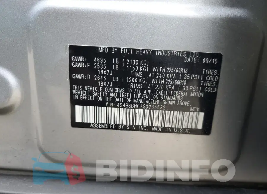4S4BSBNC7G3235632 Photo# 14