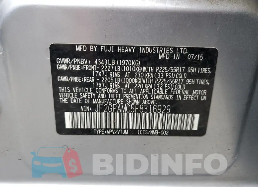 JF2GPAMC5F8316929 Photo# 13