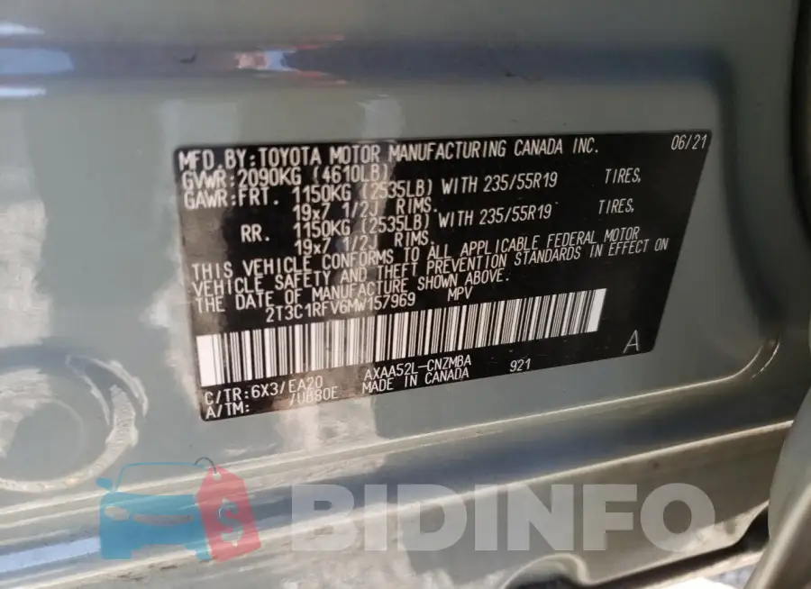 2T3C1RFV6MW157969 Photo# 14