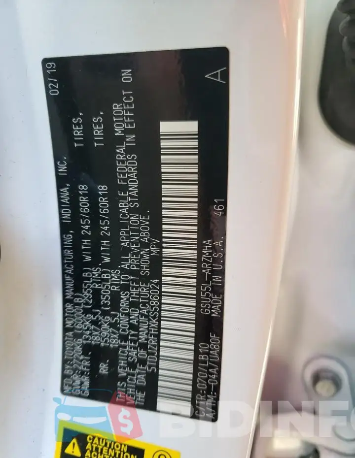 5TDJZRFHXKS586024 Photo# 12