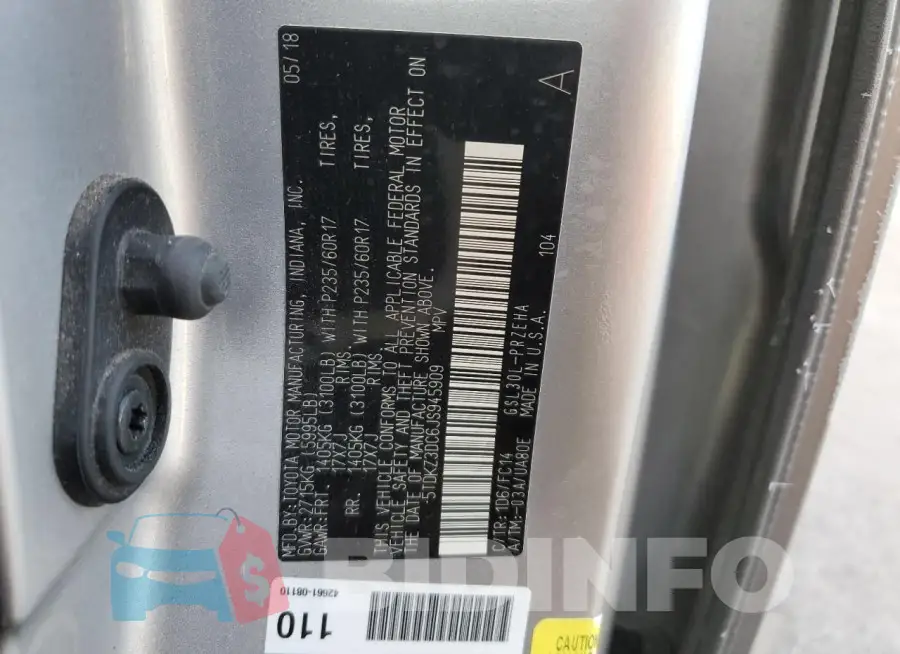 5TDKZ3DC6JS945909 Photo# 13