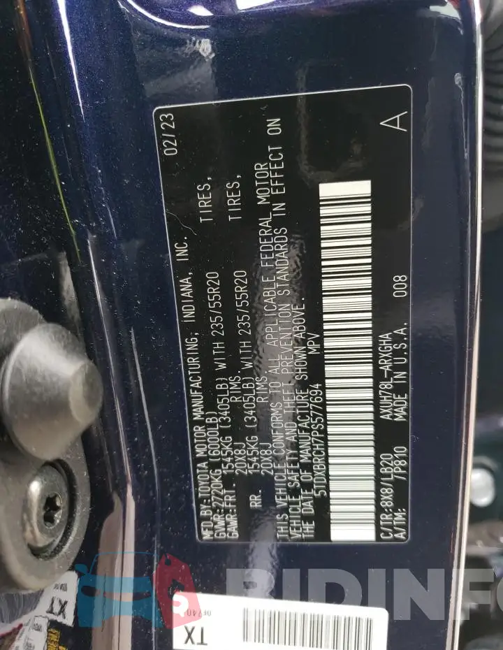 5TDXBRCH7PS577694 Photo# 13