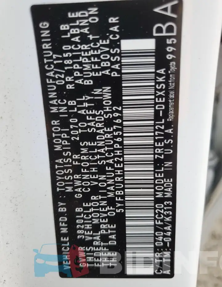 5YFBURHE2HP657692 Photo# 12
