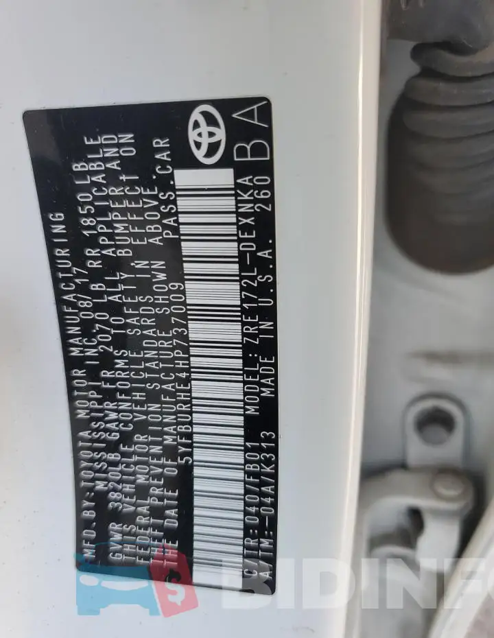 5YFBURHE4HP737009 Photo# 13
