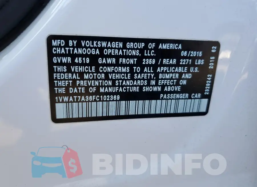 1VWAT7A36FC102369 Photo# 12