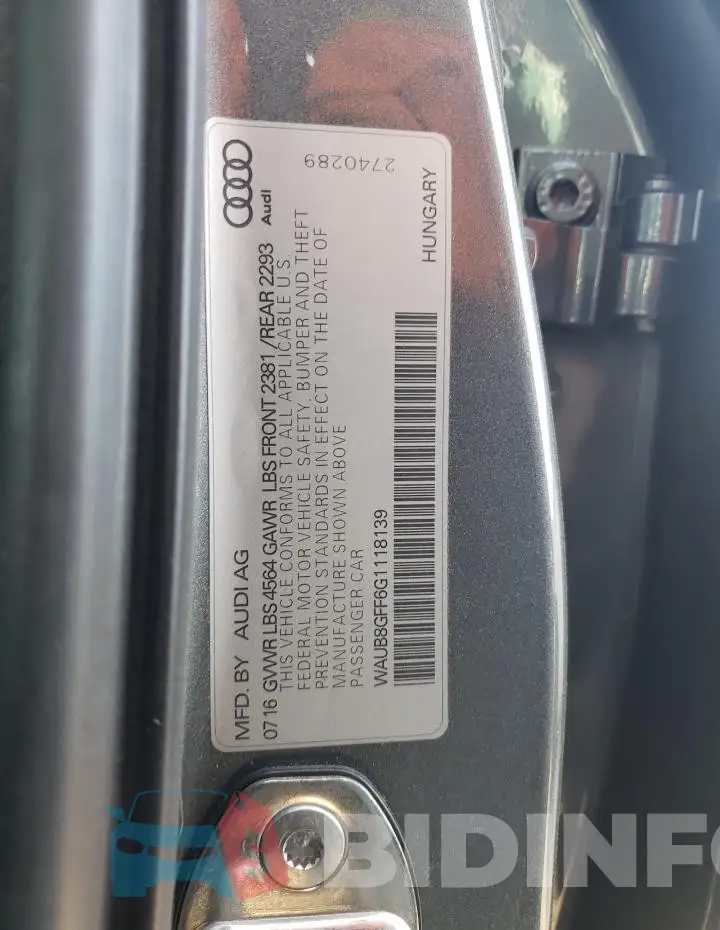 WAUB8GFF6G1118139 Photo# 12