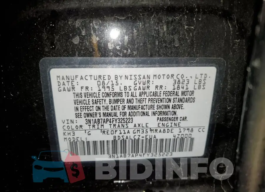 3N1AB7AP4FY325223 Photo# 12