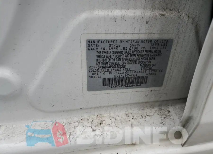 3N1AB7AP7GL684368 Photo# 12