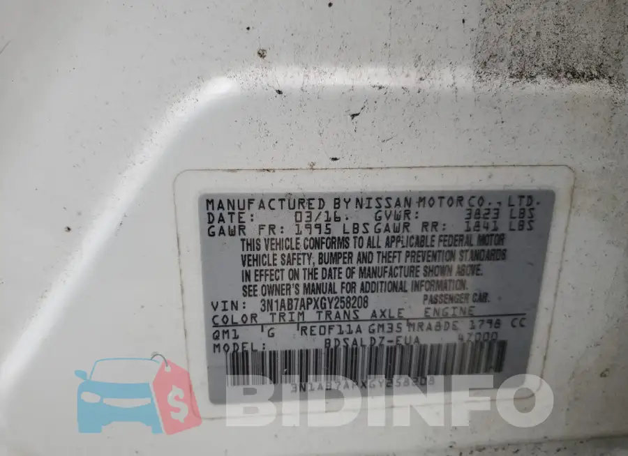 3N1AB7APXGY258208 Photo# 12