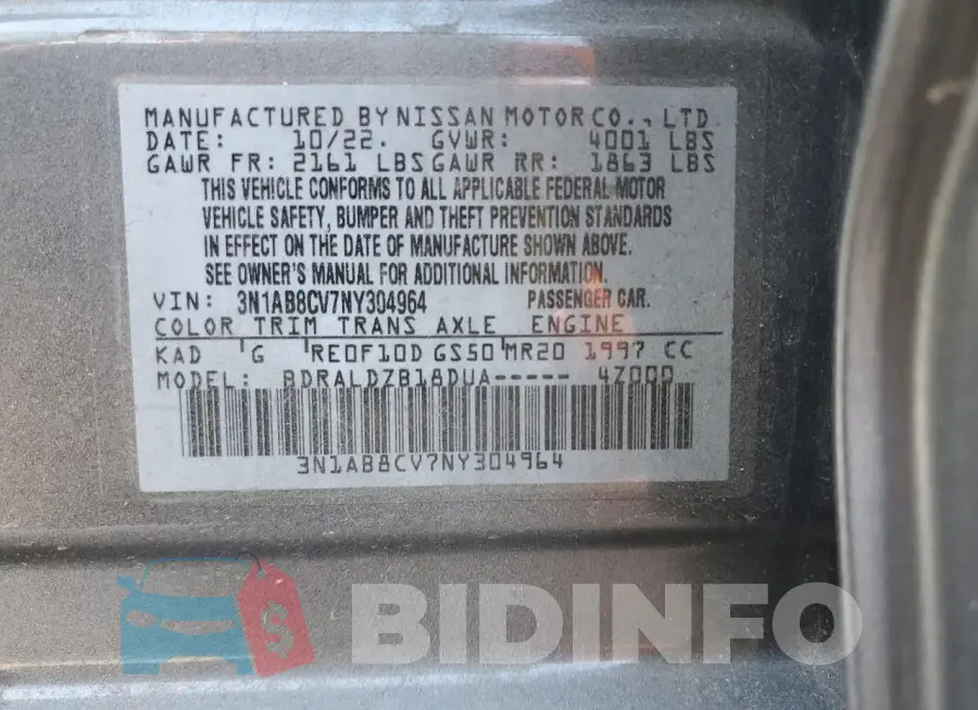 3N1AB8CV7NY304964 Photo# 12
