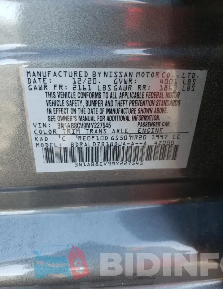 3N1AB8CV9MY227545 Photo# 12