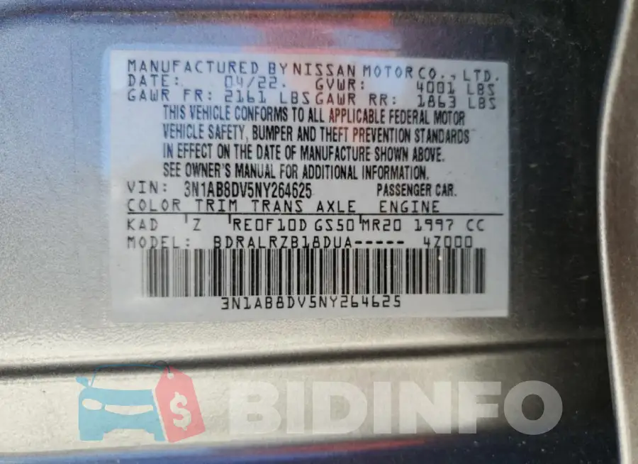 3N1AB8DV5NY264625 Photo# 13