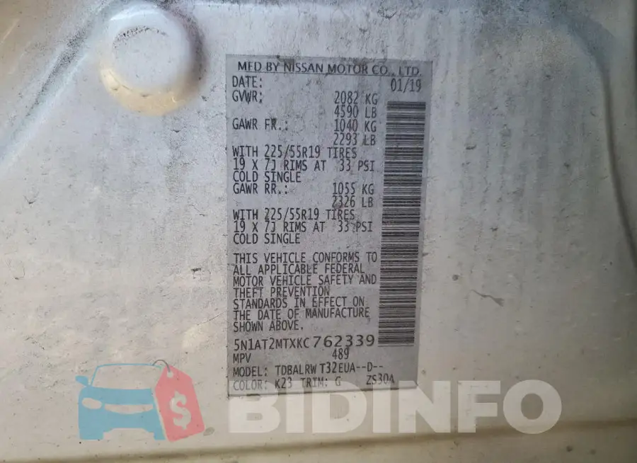 5N1AT2MTXKC762339 Photo# 12