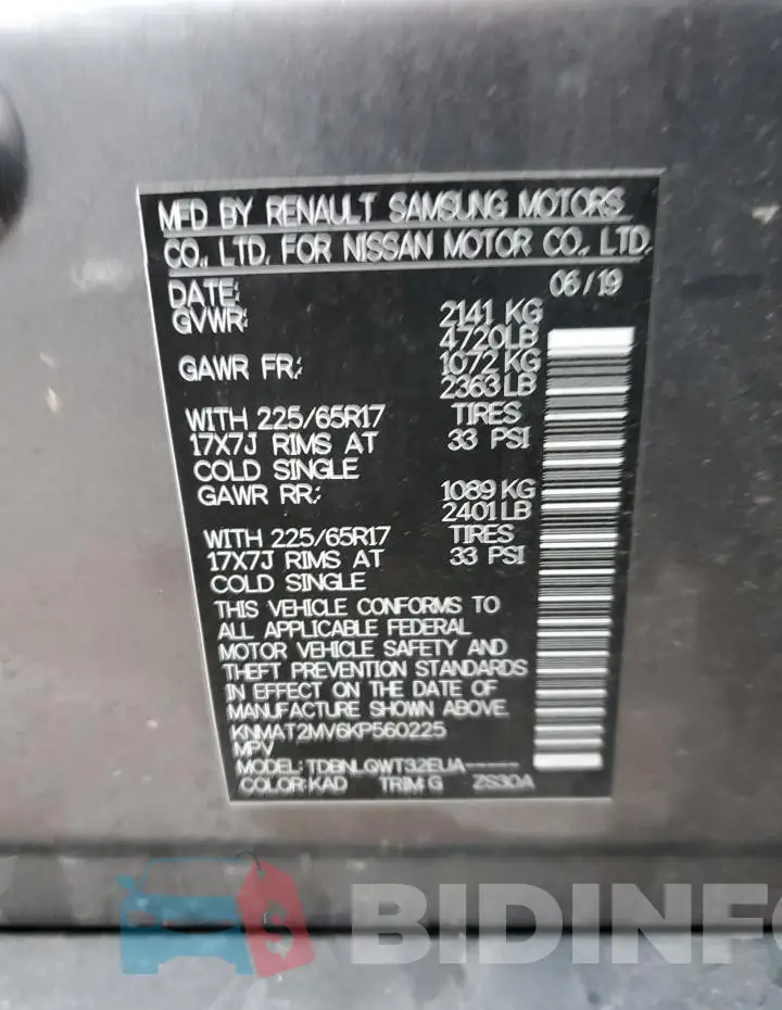 KNMAT2MV6KP560225 Photo# 13