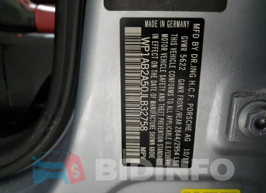 WP1AB2A50JLB32758 Photo# 14