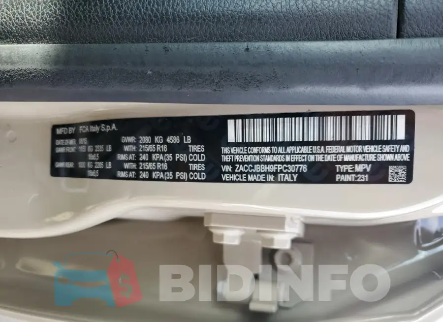 ZACCJBBH9FPC30776 Photo# 12