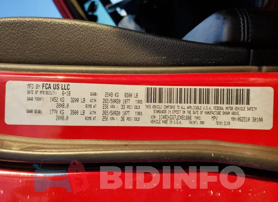1C4RDHDG7JC451606 Photo# 12