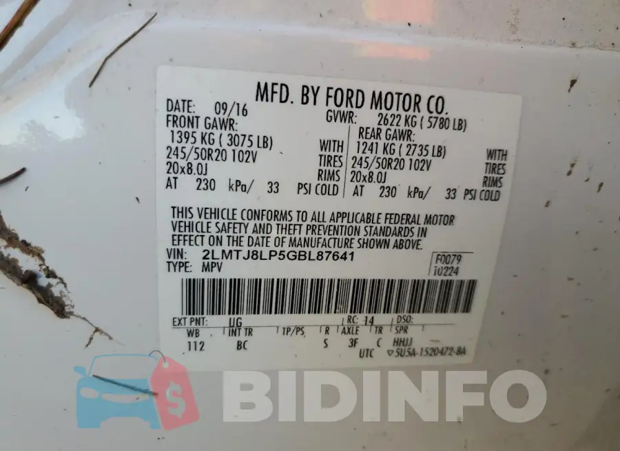 2LMTJ8LP5GBL87641 Photo# 12