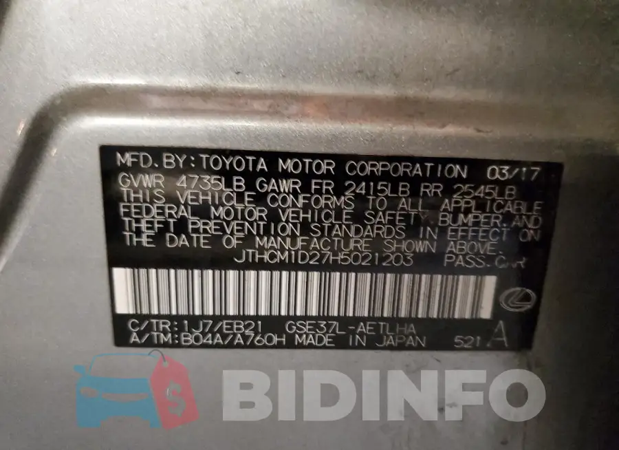 JTHCM1D27H5021203 Photo# 12