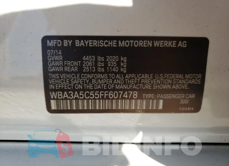 WBA3A5C55FF607478 Photo# 12