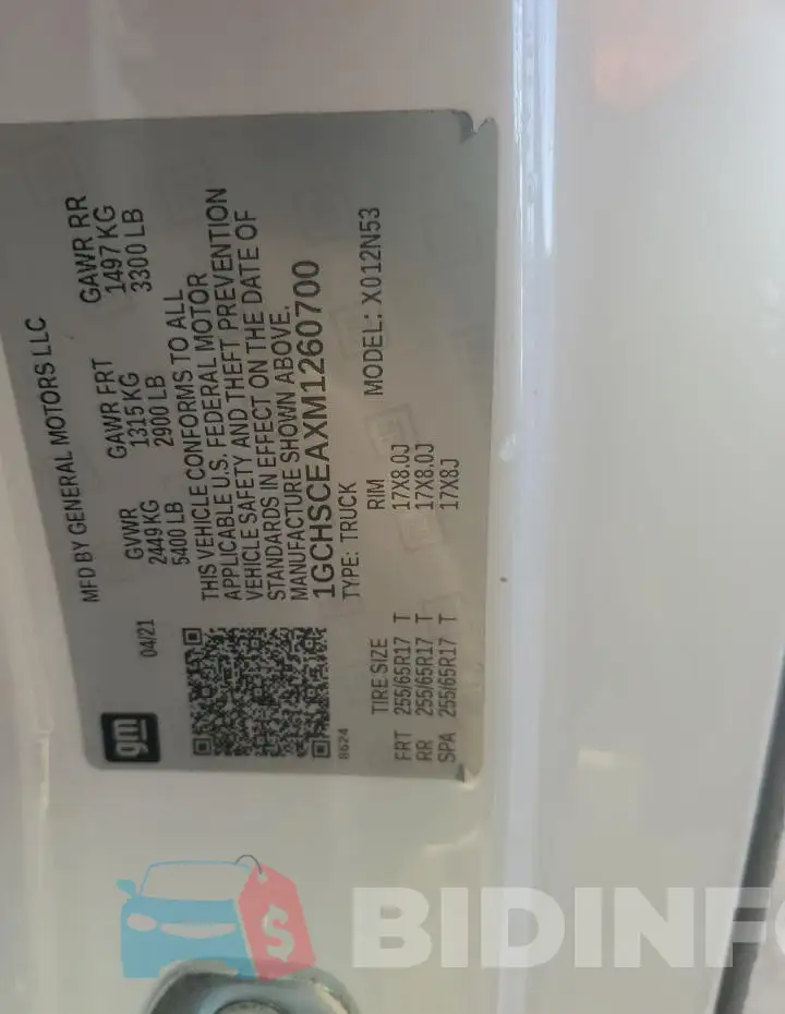 1GCHSCEAXM1260700 Photo# 12