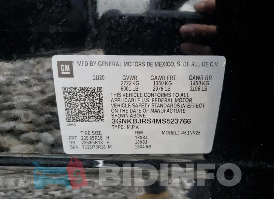 3GNKBJRS4MS523766 Photo# 13