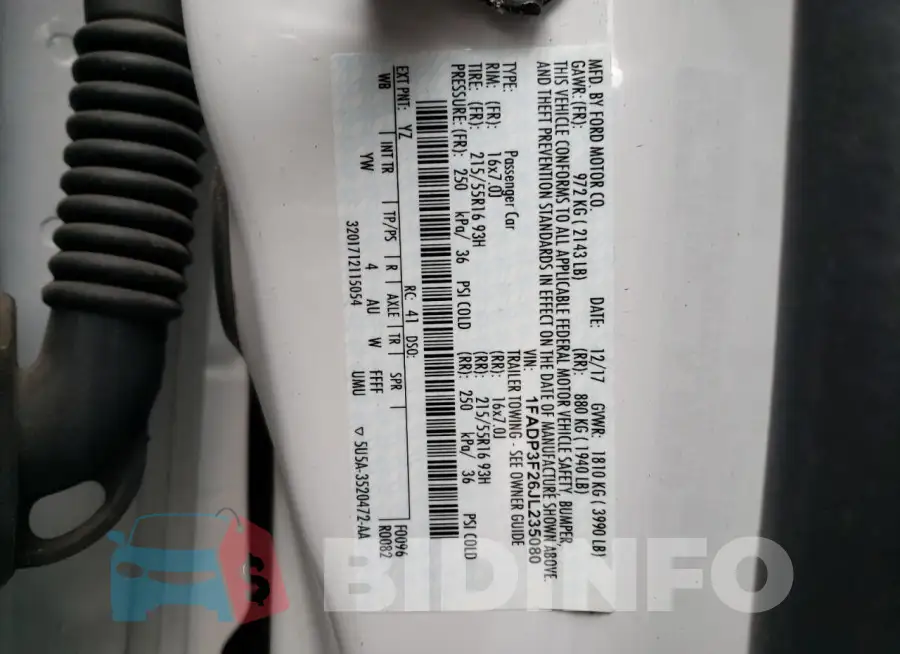 1FADP3F26JL235080 Photo# 12