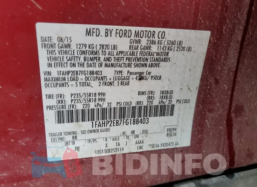 1FAHP2E87FG188403 Photo# 12