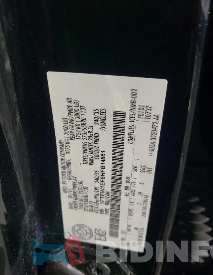 1FTEW1EF6HFB14861 Photo# 12