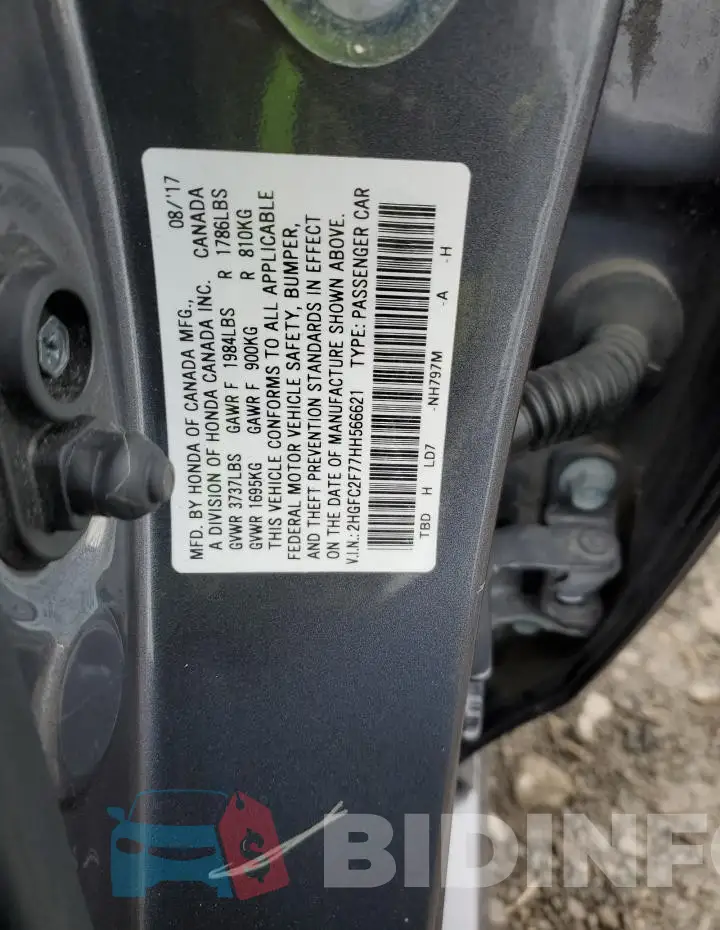 2HGFC2F77HH566621 Photo# 13