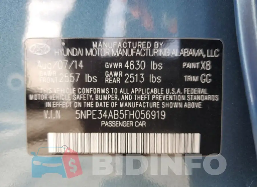 5NPE34AB5FH056919 Photo# 12