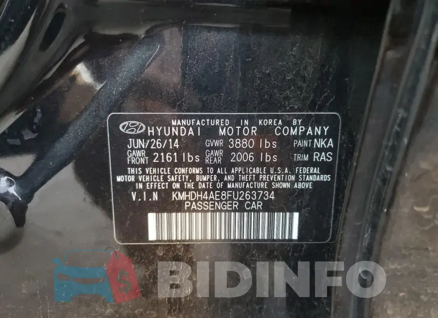 KMHDH4AE8FU263734 Photo# 12