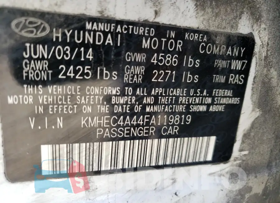 KMHEC4A44FA119819 Photo# 13
