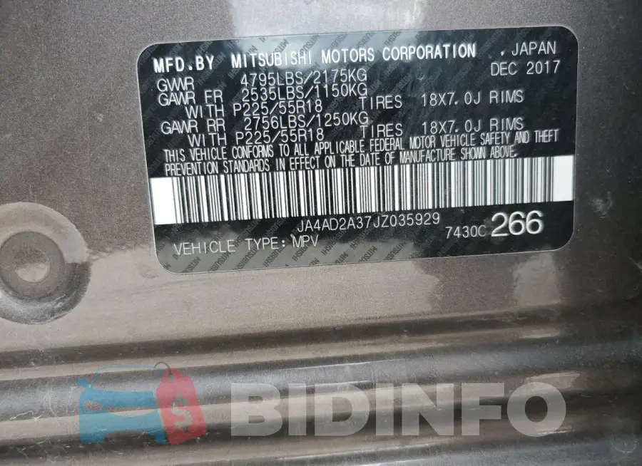 JA4AD2A37JZ035929 Photo# 12