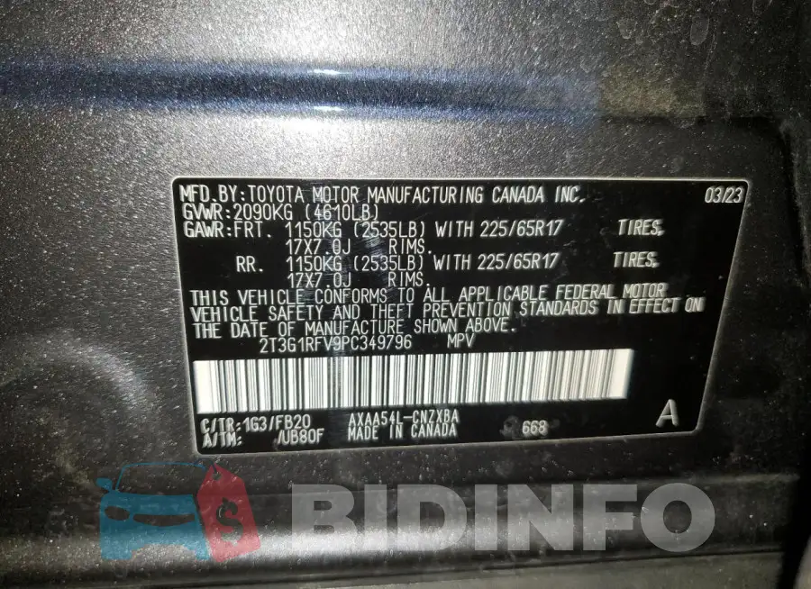 2T3G1RFV9PC349796 Photo# 13