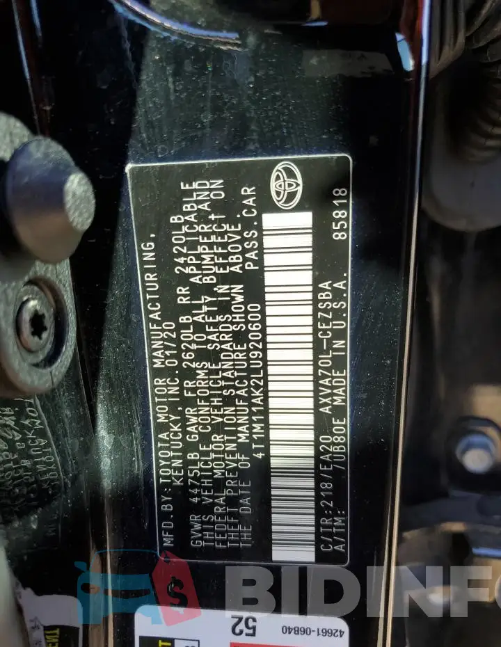 4T1M11AK2LU920600 Photo# 13
