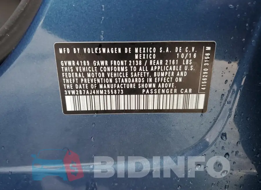 3VW2B7AJ4HM255873 Photo# 12